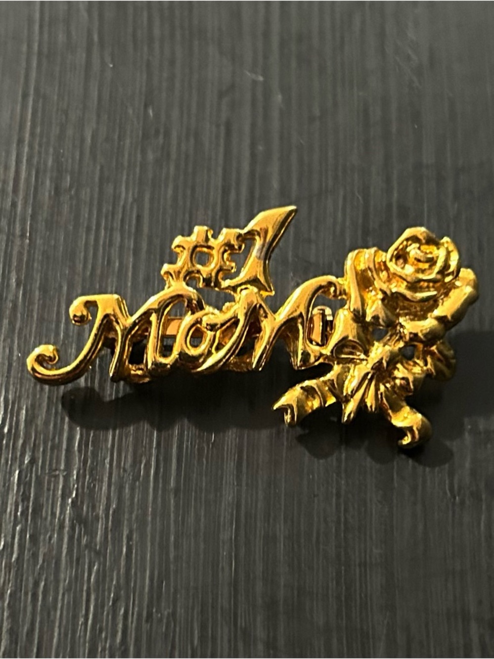 Vintage  Gold Tone # 1 Mom Pin Brooch 2" Pin Appreciation Jewelry Costume